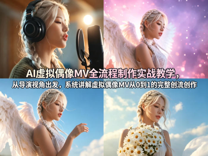 AI虚拟偶像MV全流程制作实战教学，从导演视角出发，系统讲解虚拟偶像MV从0到1的完整创作流程-钱途社