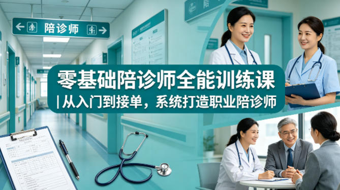 零基础陪诊师全能训练课｜从入门到接单，系统打造职业陪诊师-钱途社