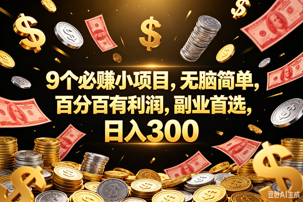 （18881期）9个必赚的小项目，百分百赚元子，无脑简单，副业首选，日入300+-钱途社