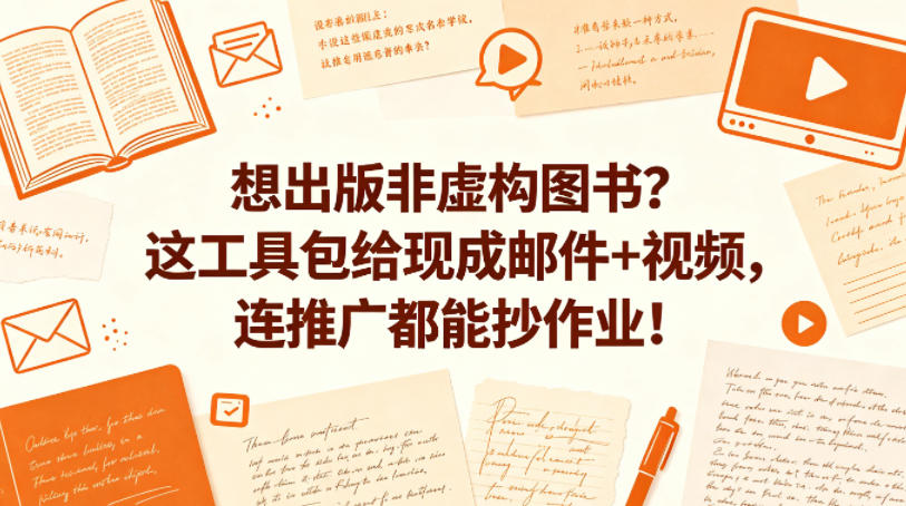 想出版非虚构图书？这工具包给现成邮件+视频，连推广都能抄作业！【原创双语字幕】-钱途社