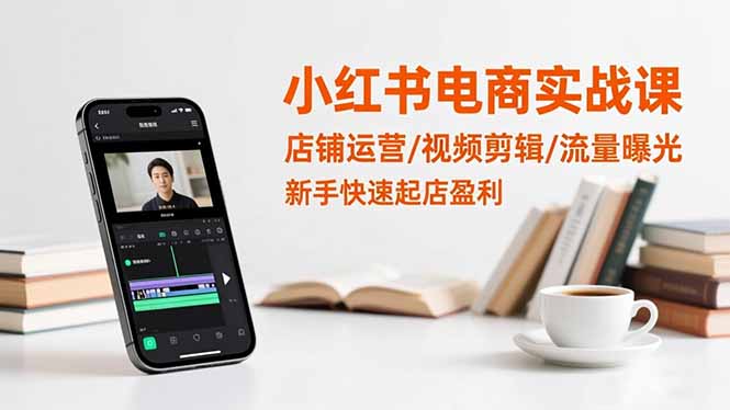 小红书电商实战课：店铺运营/视频剪辑/流量曝光，新手快速起店盈利-钱途社