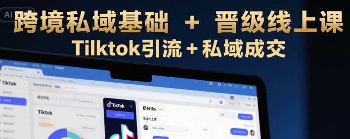 跨境私域基础+晋级线上课，Tilktok引流+私域成交-钱途社