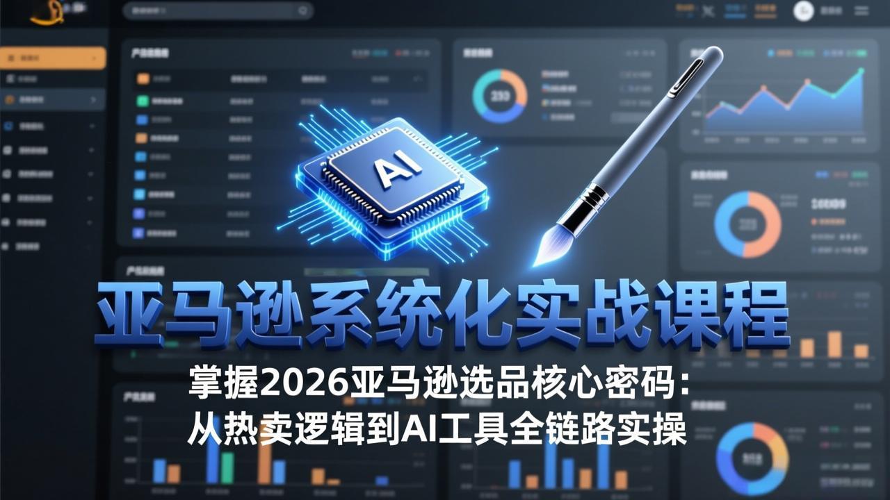 亚马逊系统化实战课-更新3月：2026最新选品方法论，从热卖原因分析到AI作图，提升选品成功率-钱途社