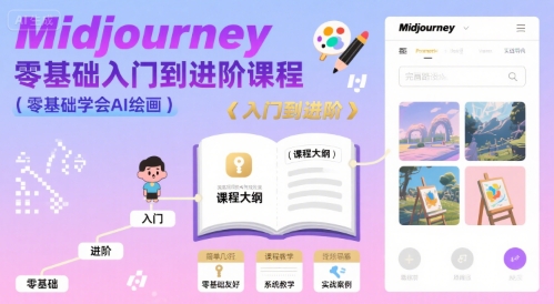 midjourney零基础入门到进阶课程，零基础学会AI绘画-钱途社