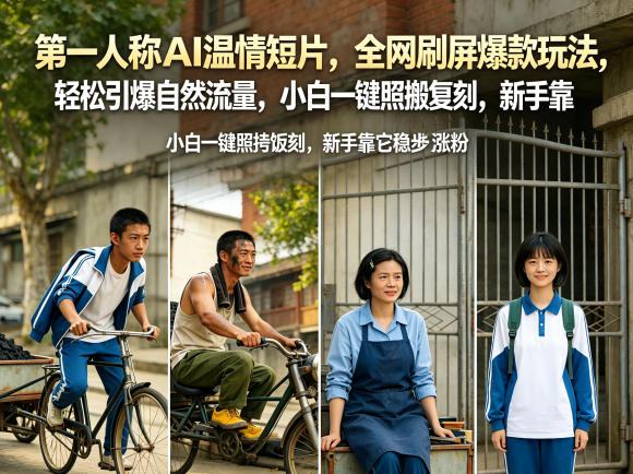 第一人称AI温情短片，全网刷屏爆款玩法，轻松引爆自然流量，小白一键照搬复刻，新手靠它稳步涨粉-钱途社
