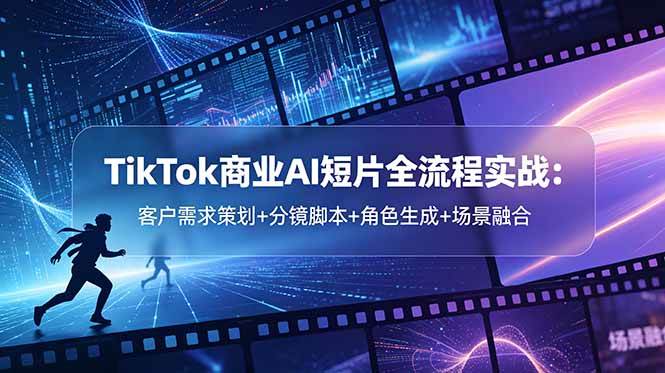 （18678期）TikTok商业AI短片全流程实战：客户需求策划+分镜脚本+角色生成+场景融合-钱途社