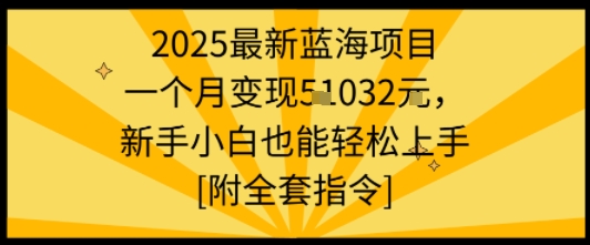 2025最新蓝海项目一个月变现1w+新手小白也能轻松上手【附全套指令】-钱途社