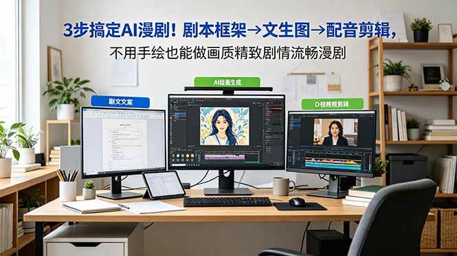 （18866期）3步搞定AI漫剧！剧本框架→文生图→配音剪辑，不用手绘也能做画质精致剧情流畅漫剧-钱途社