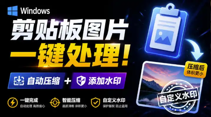 Windows剪贴板复制图片后，体积会暴涨数百倍？剪贴板图片一键自动压缩及添加水印工具-钱途社