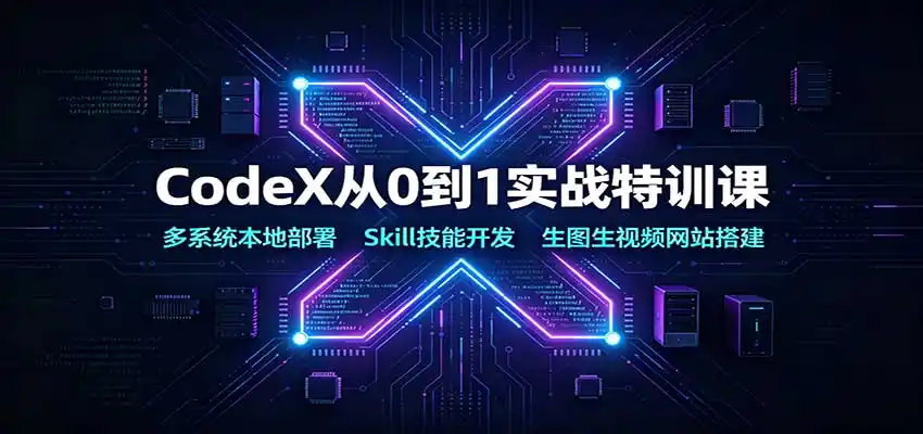 CodeX从0到1实战特训课：多系统本地部署，Skill技能开发，生图生视频网站搭建-钱途社
