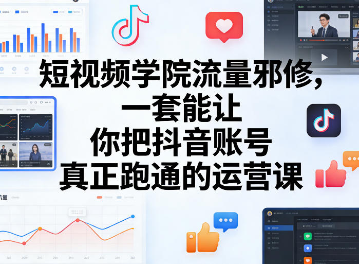 短视频学院流量邪修,一套能让你把抖音账号真正跑通的运营课-钱途社