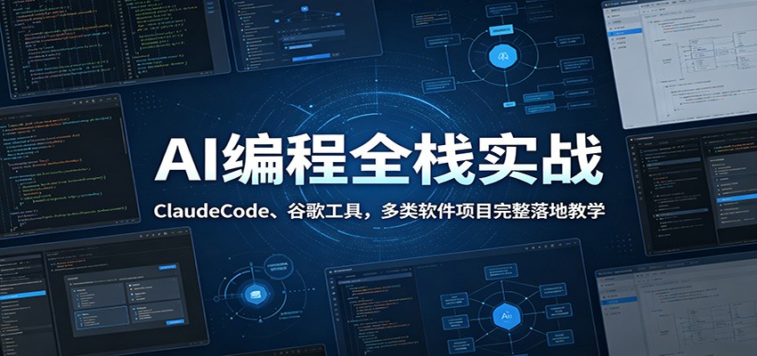 AI编程全栈实战：ClaudeCode、谷歌工具，多类软件项目完整落地教学-钱途社
