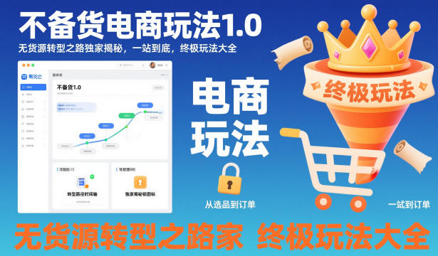 不备货电商玩法1.0，无货源转型之路独家揭秘，一站到底，终极玩法大全-钱途社