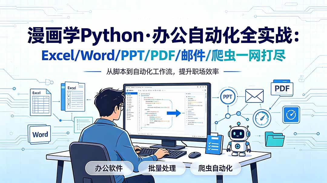 （19270期）漫画学Python·办公自动化全实战：Excel/Word/PPT/PDF/邮件/爬虫一网打尽-钱途社