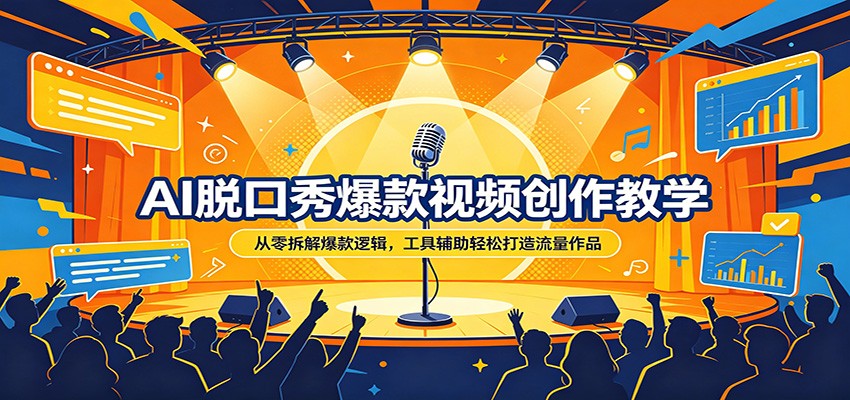 AI脱口秀爆款视频创作教学：从零拆解爆款逻辑，工具辅助轻松打造流量作品-钱途社