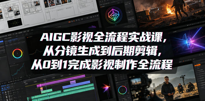 AIGC影视全流程实战课，从分镜生成到后期剪辑，从0到1完成影视制作全流程-钱途社