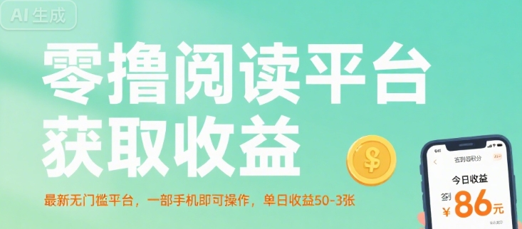 零撸阅读平台获取收益，最新无门槛平台，一部手机即可操作，单日收益50-3张【揭秘】-钱途社