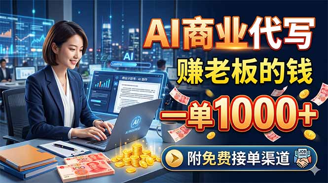 AI商业代写，赚老板的钱，一单1000+，附免费接单渠道-钱途社