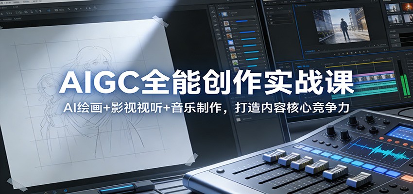 AIGC全能创作实战课:AI绘画+影视视听+音乐制作,打造内容核心竞争力-钱途社