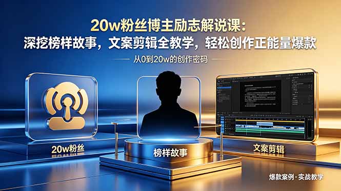 20w粉丝博主励志解说课:深挖榜样故事,文案剪辑全教学,轻松创作正能量爆款-钱途社