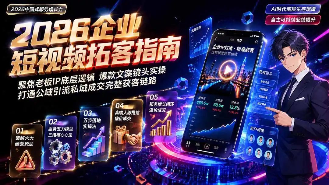 2026AI时代服务增长力实战课-无水印｜五力模型三维心法教学，破解门店客源流失低价内卷实现长效业绩增长-钱途社