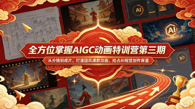 全方位掌握AIGC动画特训营第三期，从分镜到成片，打造国风爆款动画，抢占AI视觉创作赛道红利-钱途社
