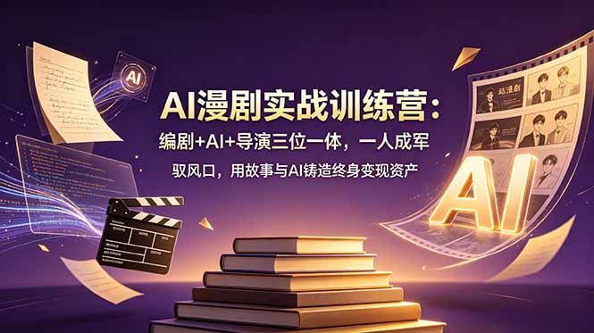 AI漫剧实战训练营：编剧+AI+导演三位一体，一人成军 驭风口，用故事与AI铸造终身变现资产-钱途社