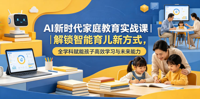 AI新时代家庭教育实战课｜解锁智能育儿新方式，全学科赋能孩子高效学习与未来能力-钱途社