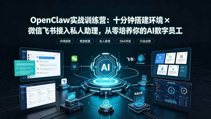 （19287期）OpenClaw实战特训营：十分钟搭建环境×微信飞书接入私人助理，从零培养你的AI数字员工-钱途社