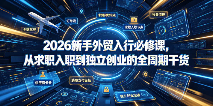 2026新手外贸入行必修课，从求职入职到独立创业的全周期干货-钱途社