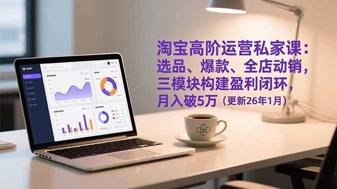 淘宝高阶运营私家课：选品、爆款、全店动销，三模块构建盈利闭环，月入破5万(更新26年1月-钱途社