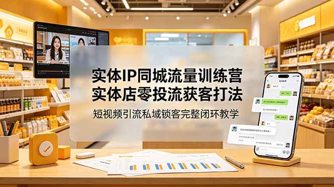 （18999期）实体IP同城流量训练营：实体店零投流获客打法，短视频引流私域锁客完整闭环教学-钱途社