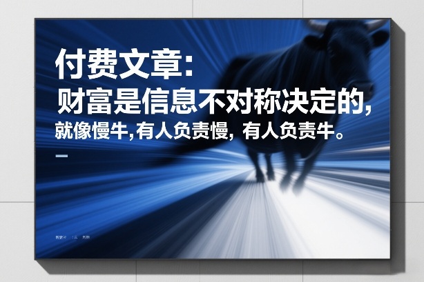 付费文章：财富是信息不对称决定的，就像慢牛，有人负责慢，有人负责牛-钱途社