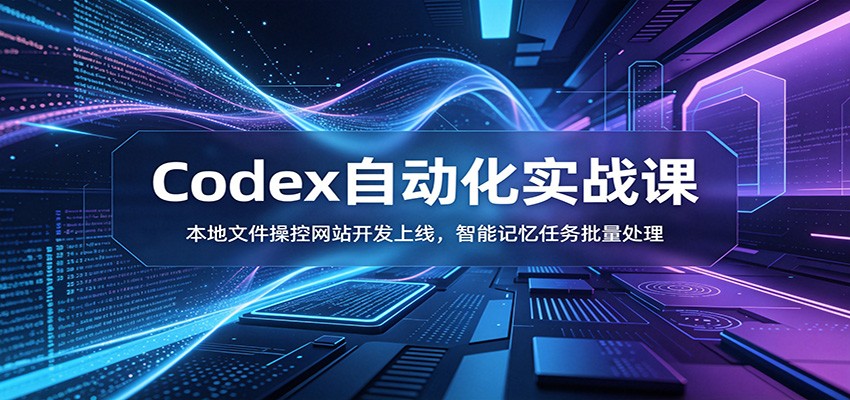 Codex自动化实战课：本地文件操控网站开发上线，智能记忆任务批量处理-钱途社