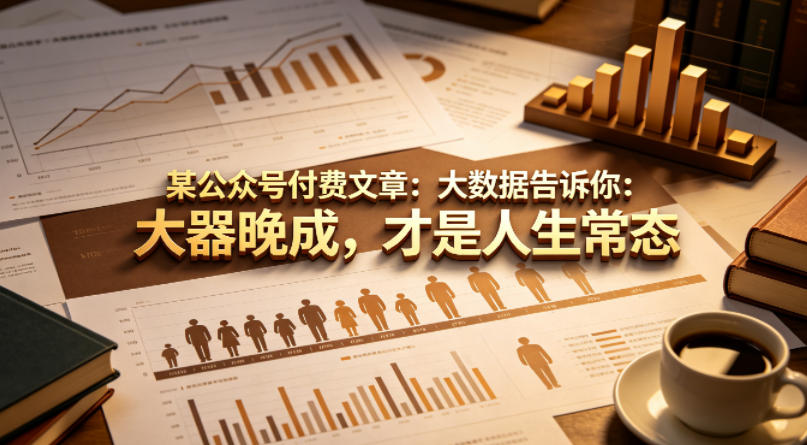 某公众号付费文章：大数据告诉你：大器晚成，才是人生常态-钱途社