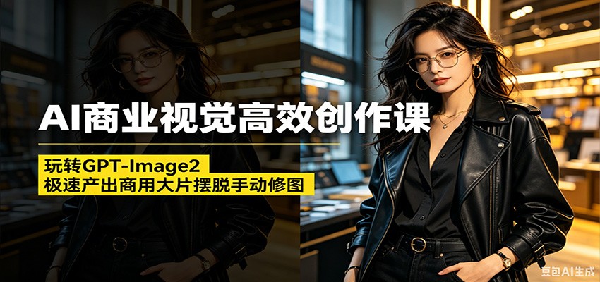 AI商业视觉高效创作课：玩转GPT-Image2，极速产出商用大片摆脱手动修图(更新)-钱途社