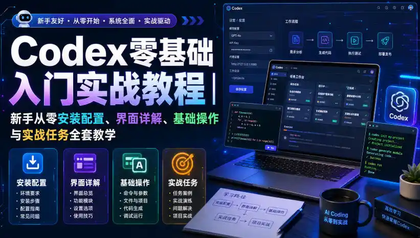 Codex零基础入门实战教程｜新手从零安装配置、界面详解、基础操作与实战任务全套教学-钱途社