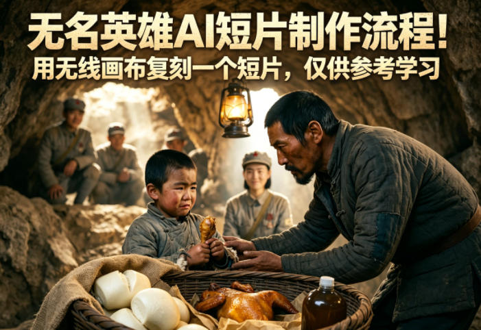 无名英雄AI短片制作流程！用无线画布复刻一个短片，仅供参考学习-钱途社