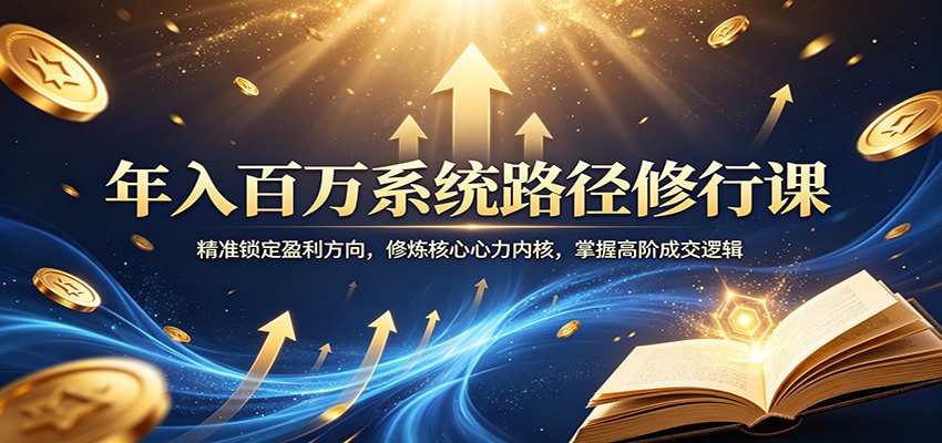 年入百万系统路径修行课：精准锁定盈利方向，修炼核心心力内核，掌握高阶成交逻辑-钱途社
