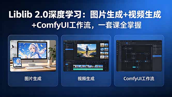 Liblib 2.0深度学习：图片生成+视频生成+ComfyUI工作流，一套课全掌握-钱途社