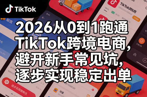 2026从0到1跑通TikTok跨境电商,避开新手常见坑,逐步实现稳定出单-钱途社