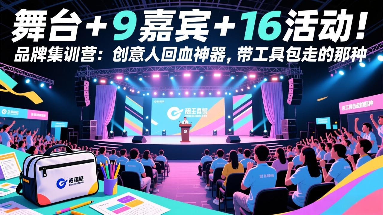 舞台 + 9 嘉宾 + 16 活动!品牌集训营:创意人回血神器,带工具包走的那种-钱途社