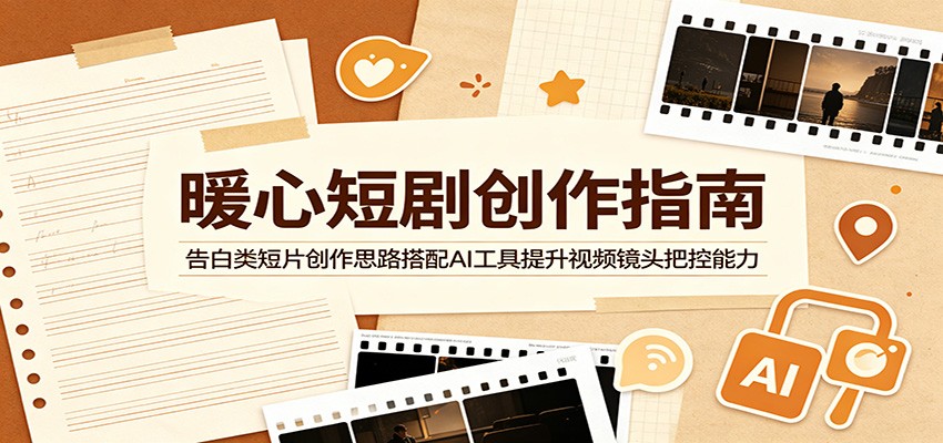 暖心短剧创作指南：告白类短片创作思路搭配AI工具提升视频镜头把控能力-钱途社