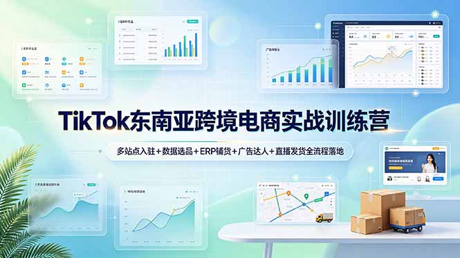 TikTok东南亚跨境电商实战训练营：多站点入驻+数据选品+ERP铺货+广告达人+直播发货全流程落地-钱途社