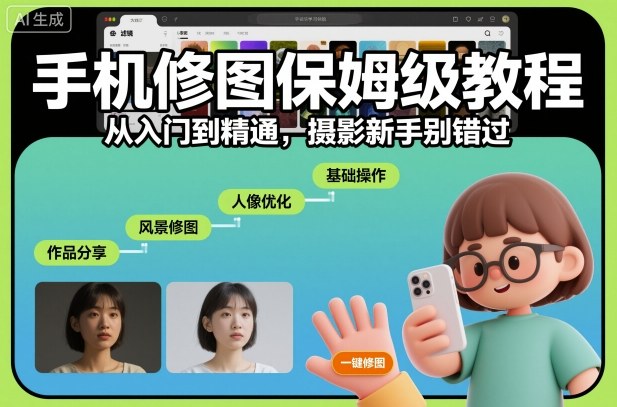 手机修图保姆级教程，从入门到精通，摄影新手别错过-钱途社