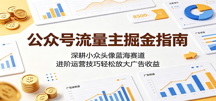 公众号流量主掘金指南：深耕小众头像蓝海赛道，进阶运营技巧轻松放大广告收益-钱途社