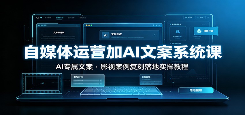自媒体运营加AI文案系统课：：AI专属文案，影视案例复刻落地实操教程-钱途社