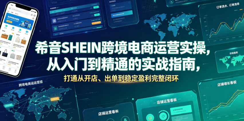 希音SHEIN跨境电商运营实操，从入门到精通的实战指南，打通从开店、出单到稳定盈利完整闭环-钱途社