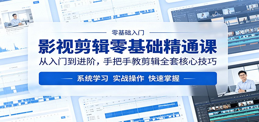 影视剪辑零基础精通课：从入门到进阶，手把手教剪辑全套核心技巧-钱途社