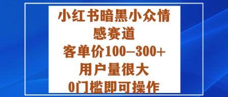小红书暗黑小众情感赛道,客单价100-300+用户量很大,0门槛即可操作-钱途社